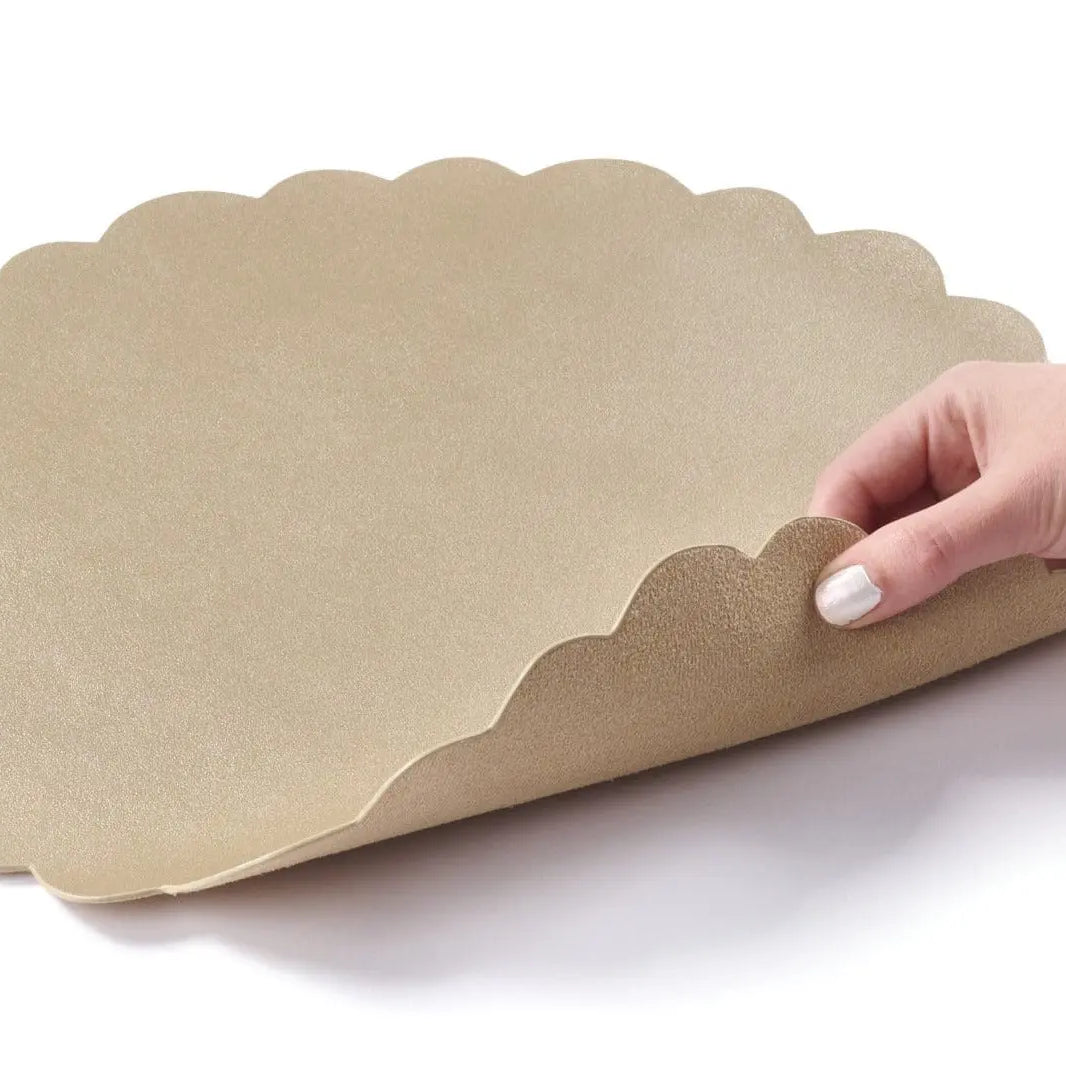 Leather Scalloped Chargers Waterdale Collection Table Charger