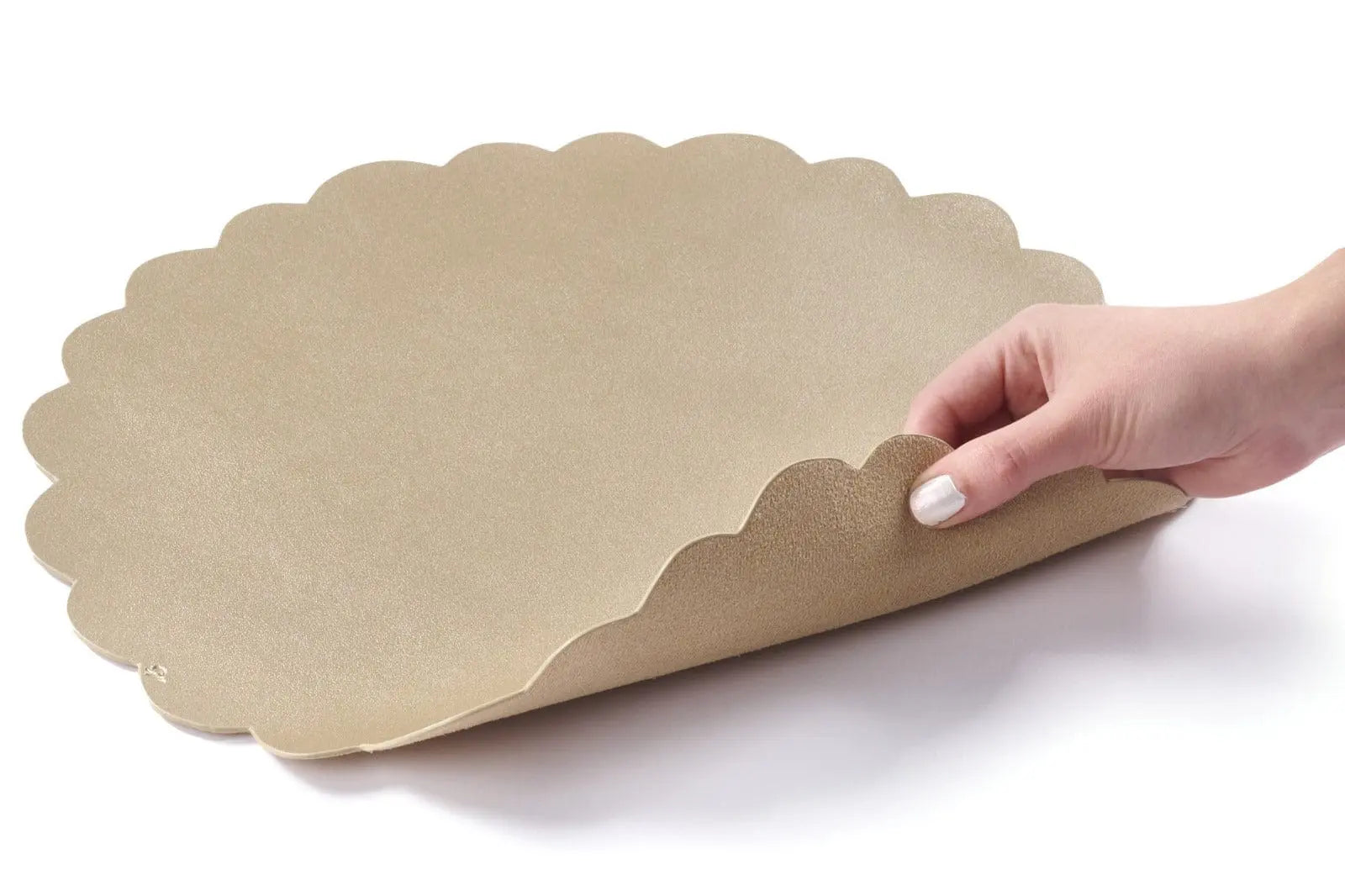 Leather Scalloped Chargers Waterdale Collection Table Charger