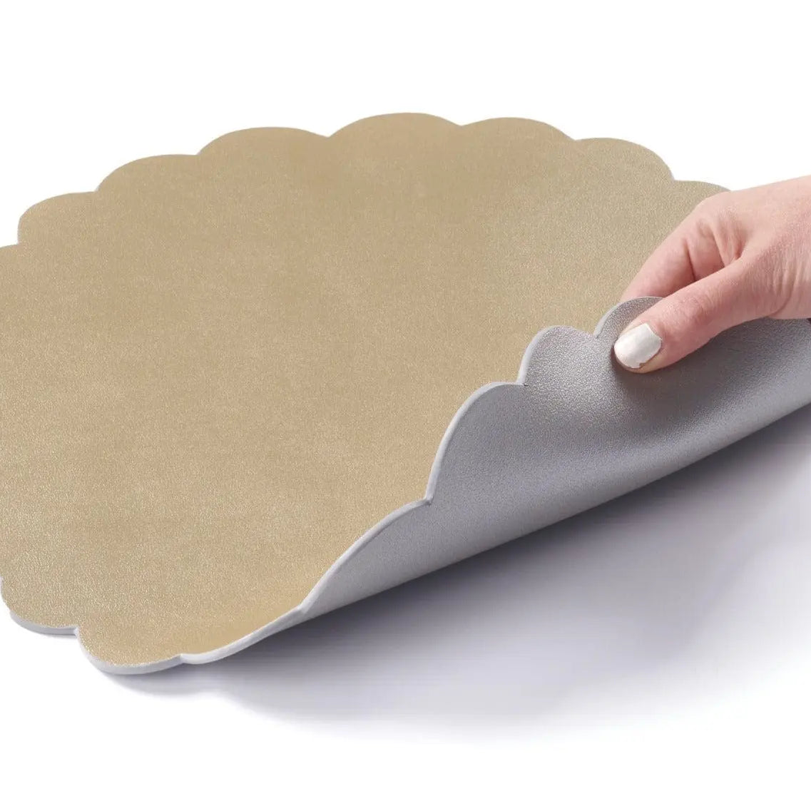 Leather Scalloped Chargers Waterdale Collection Table Charger