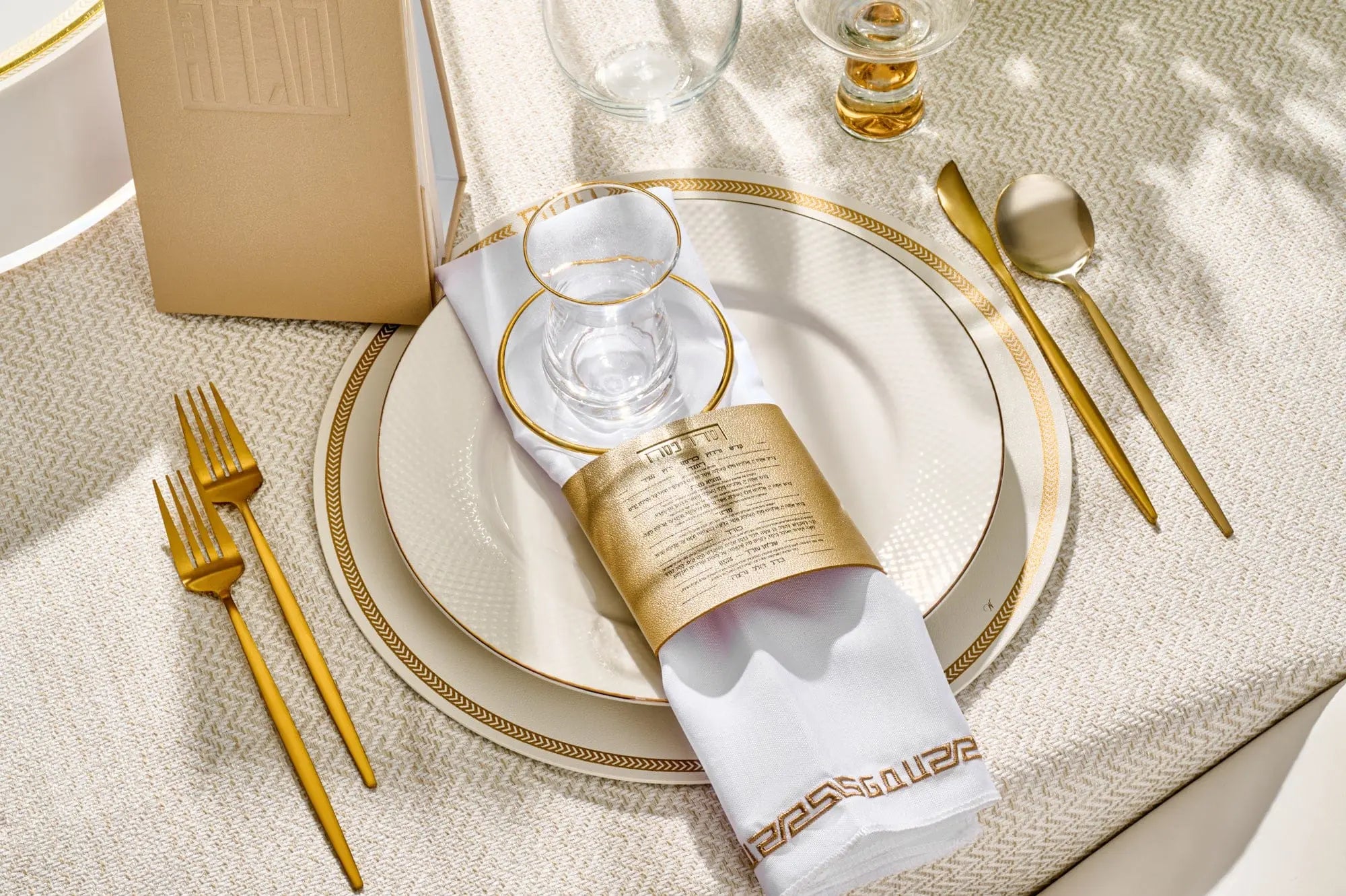 Leather Seder Card Napkin Wraps - Waterdale Collection