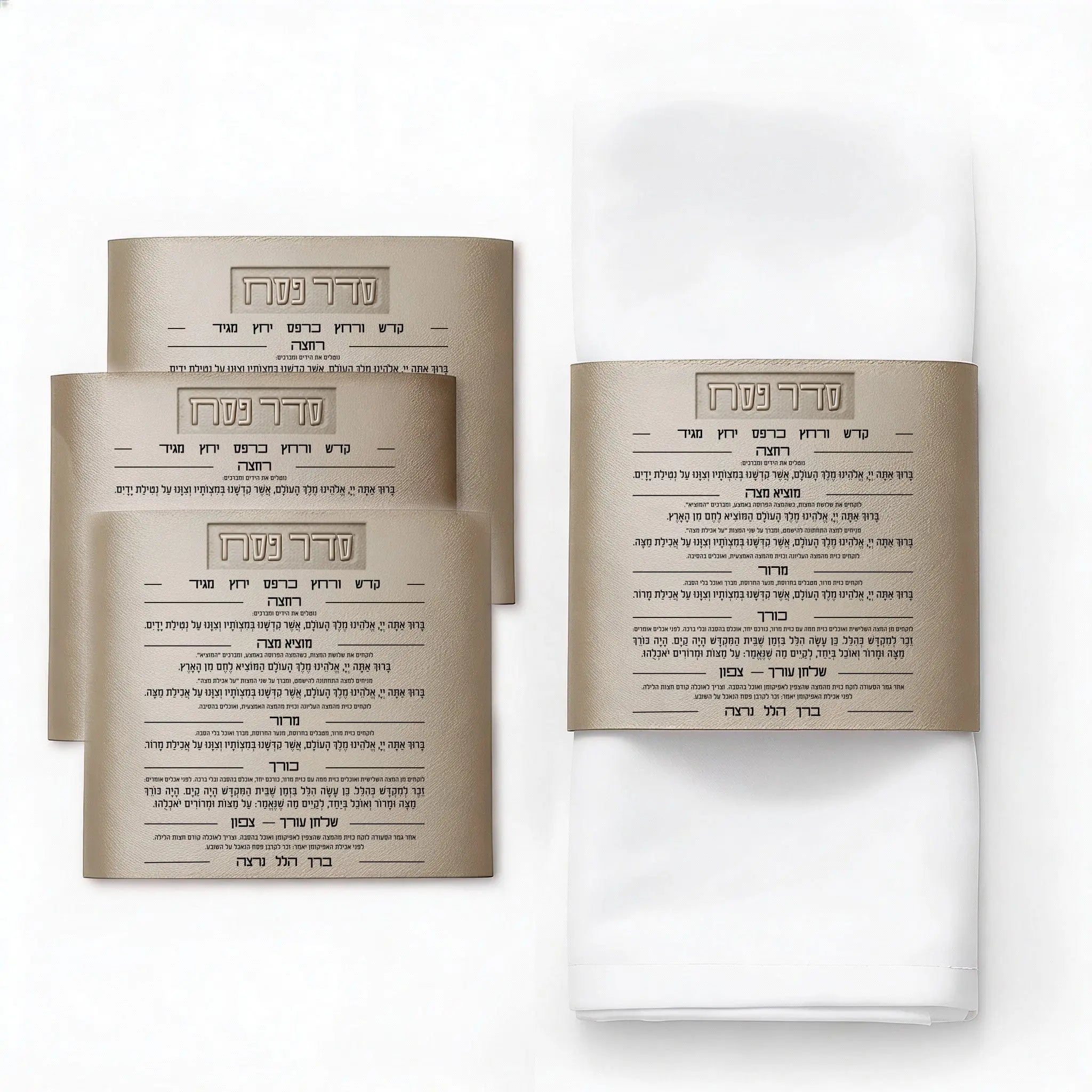 Leather Seder Card Napkin Wraps - Waterdale Collection