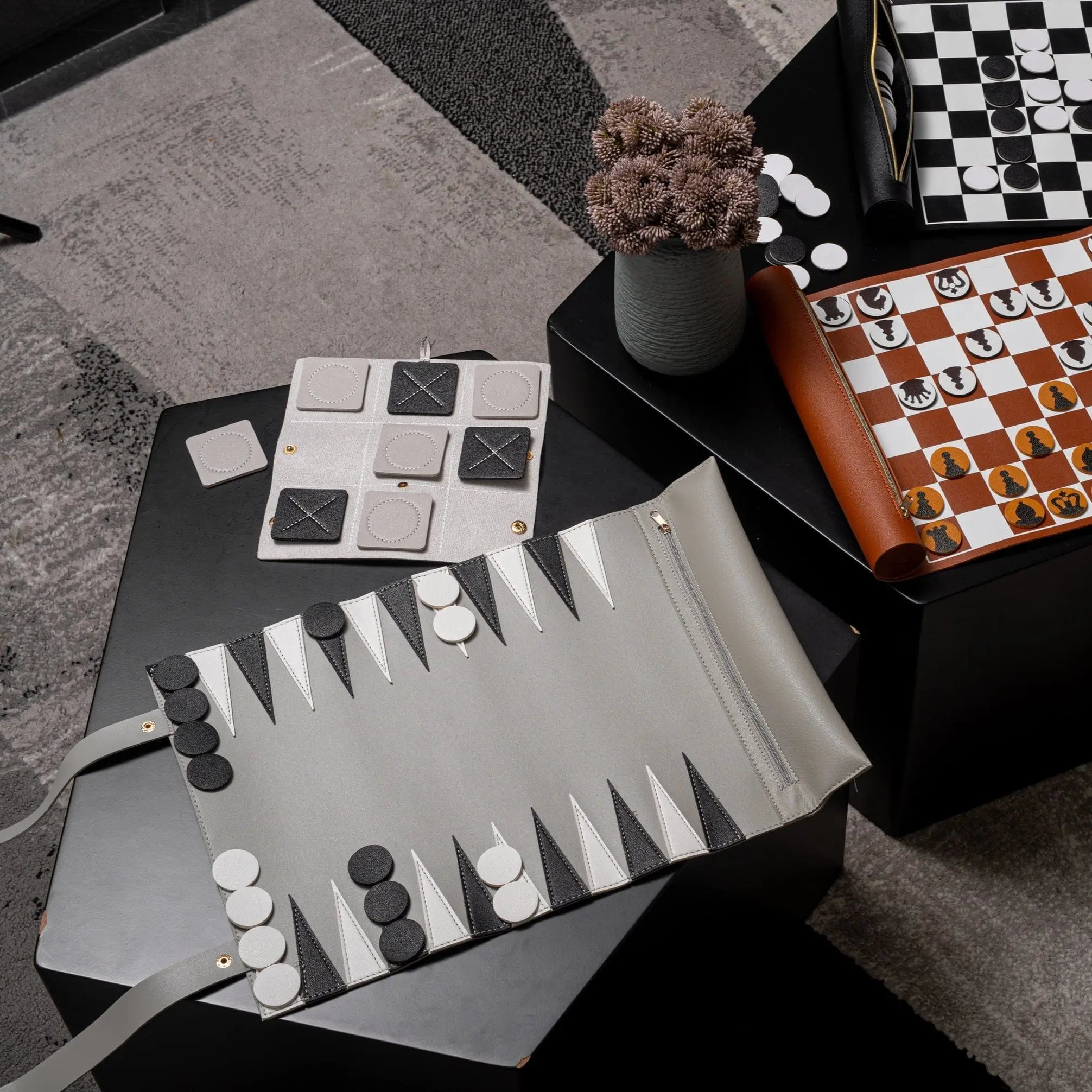 Leather Tic Tac Toe Waterdale Collection Board Game