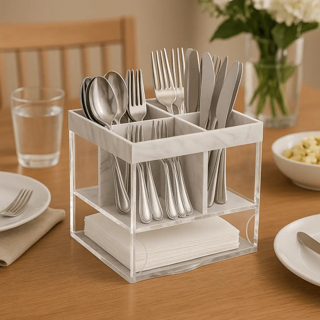 Marble Swivel Silverware Caddy Waterdale Collection Silverware Caddy