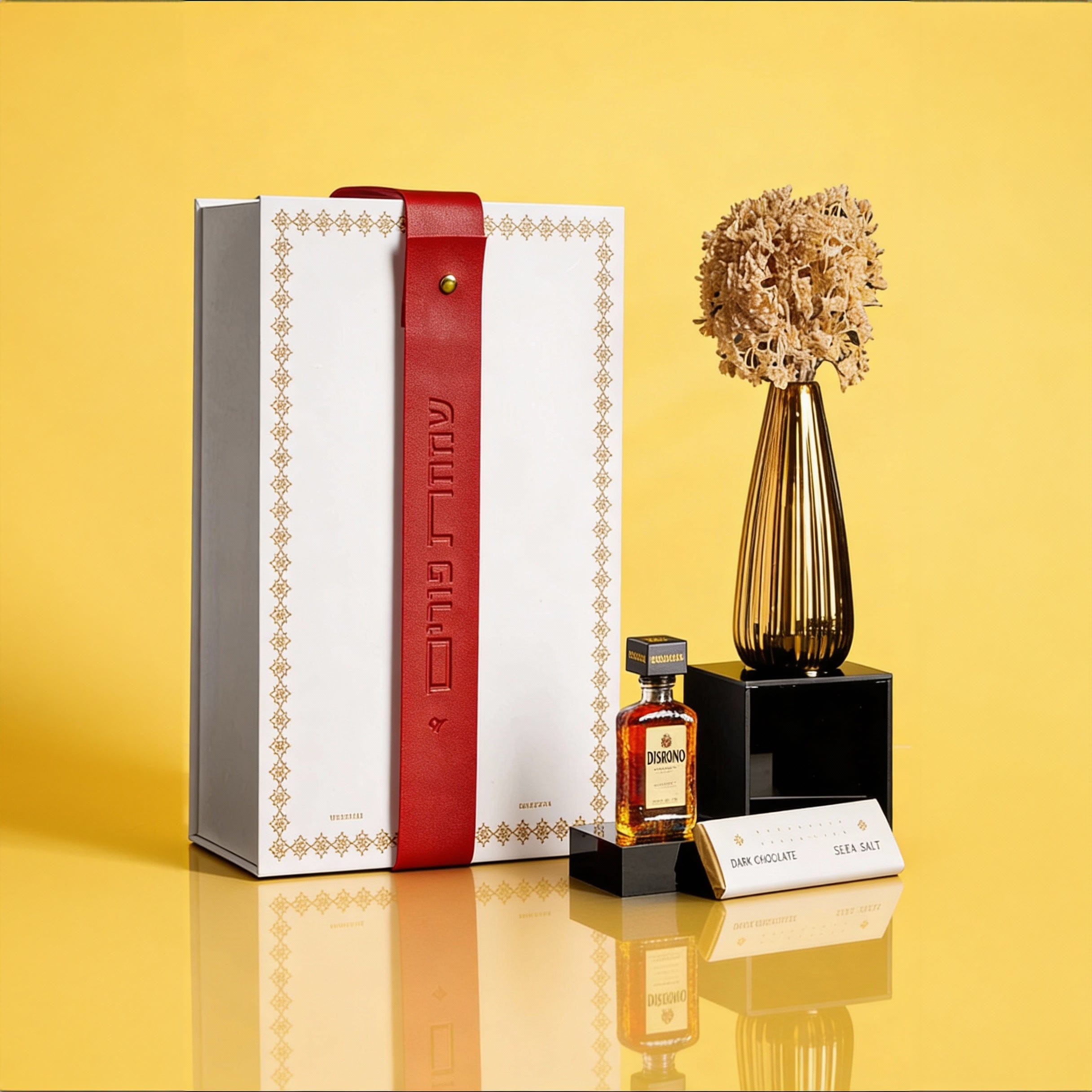 Luxury Mishloach Manot corporate Purim gift box with premium wine and Judaica items in elegant packaging - Waterdale Collection