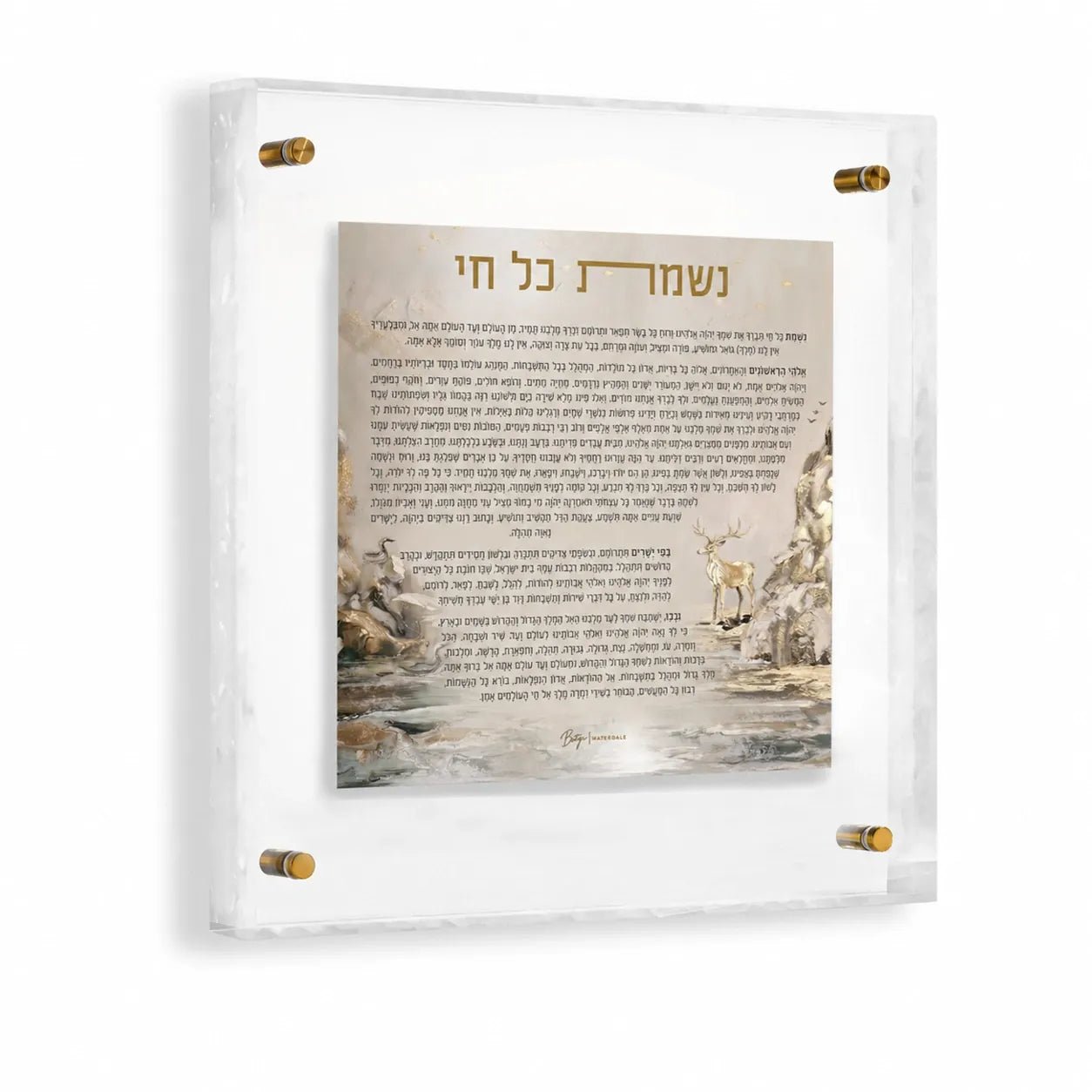 Nishmas Painted Frame Wall Art | Judaica Prayer Modern Arts