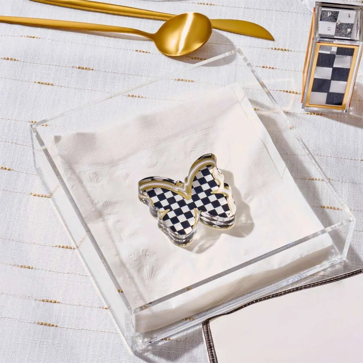 Onyx Butterfly Napkin Holder - Waterdale Collection