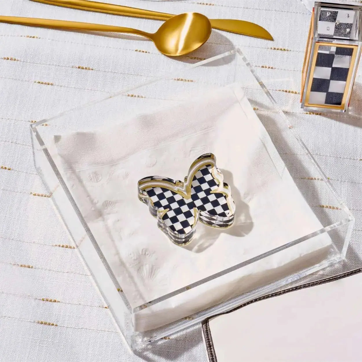 Onyx Butterfly Napkin Holder - Waterdale Collection