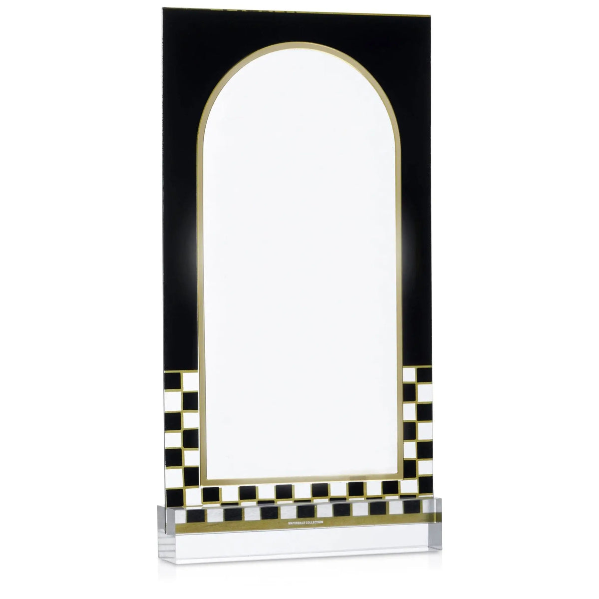 Onyx Custom Cards with black border and checkered gold and white base design, 5x8 size for personalized occasions.