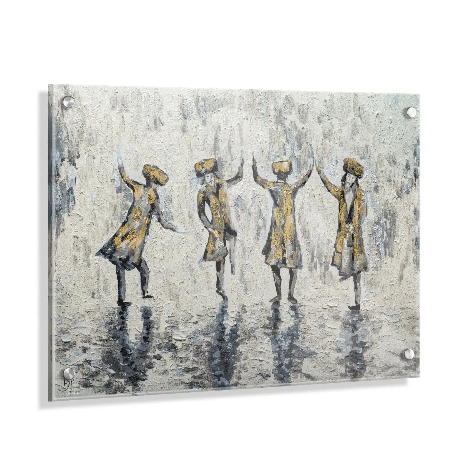 Painted by Yonatan Chassidim Dancing - Waterdale Collection
