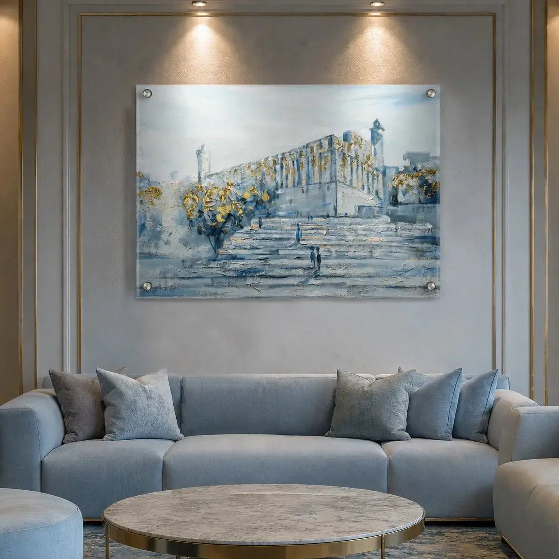 Modern Me’aras Hamachpelah wall painted by Yonatan judaica wall art
