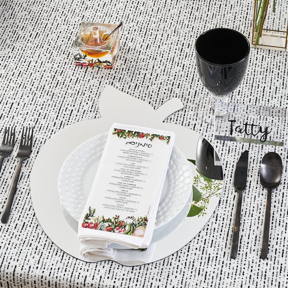 Painted Colored Simanim Card by Zelda - Waterdale Collection