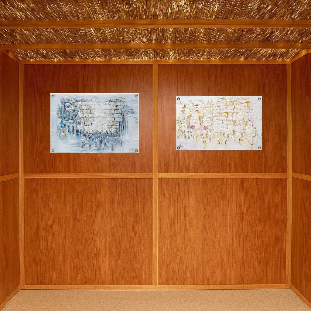 Painted Kosel by Yosefa Vinyl Sukkah Decoration - Waterdale Collection