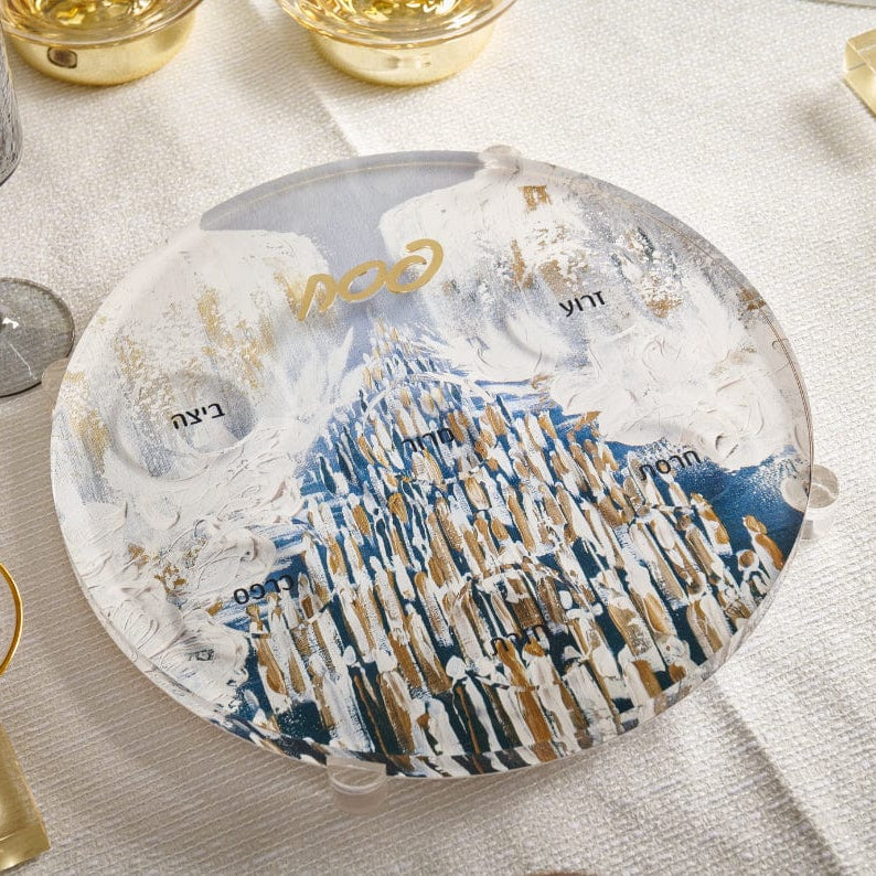 Painted Seder Plate (Style 2) - Waterdale Collection
