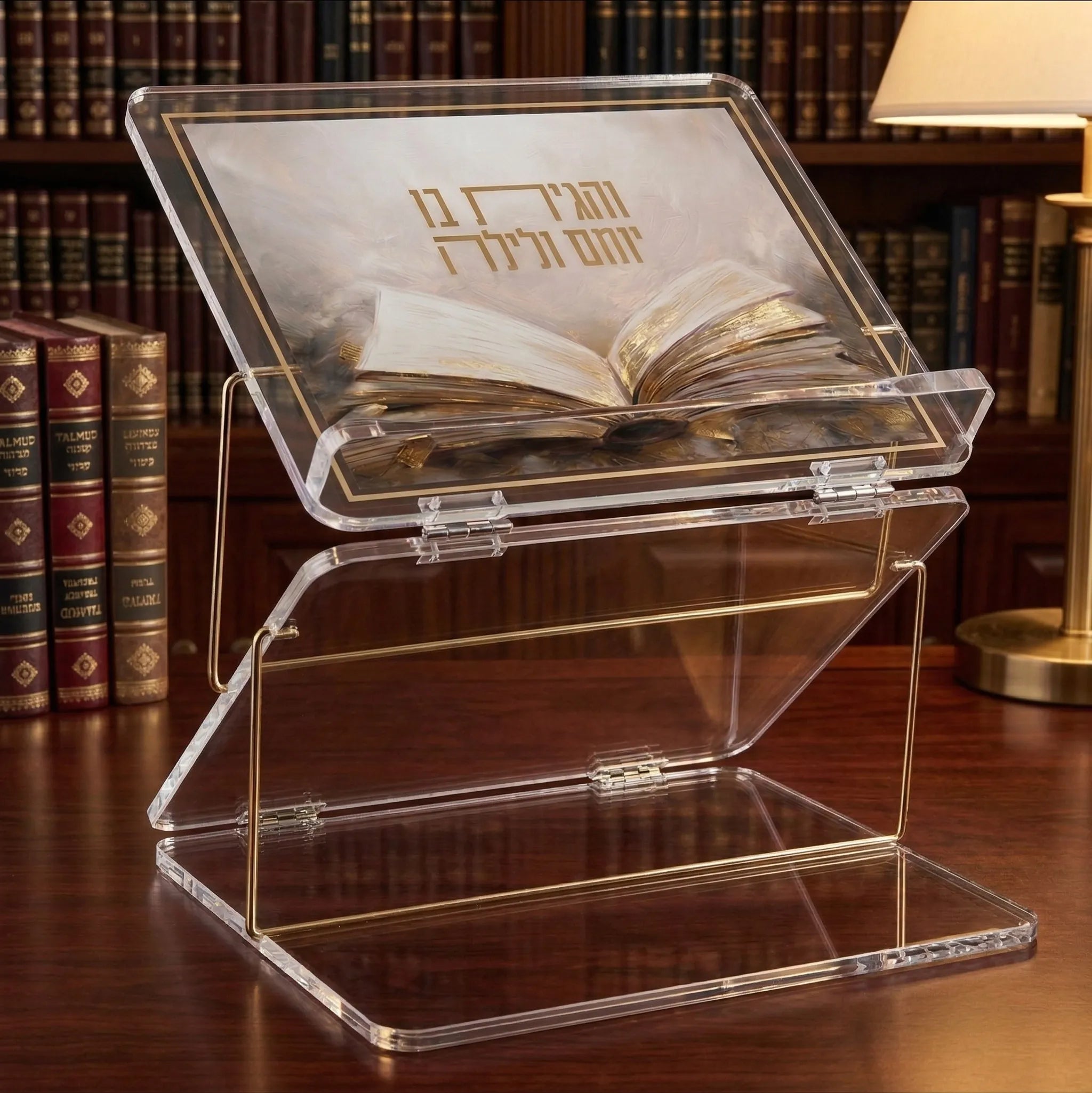 painted sefer shtender on a mans desk - waterdale collection
