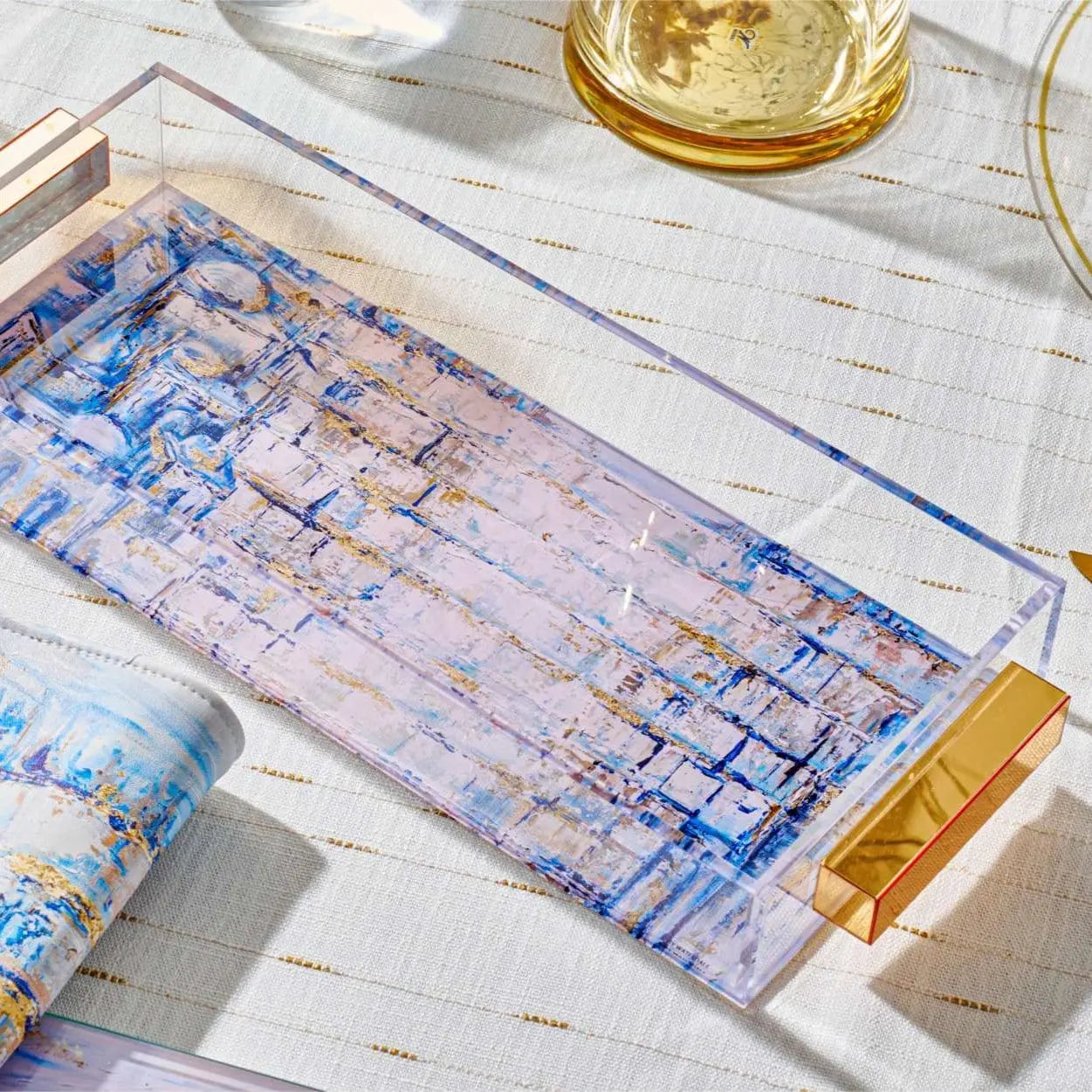 Painted Yosefa Bread Tray Waterdale Collection Tray
