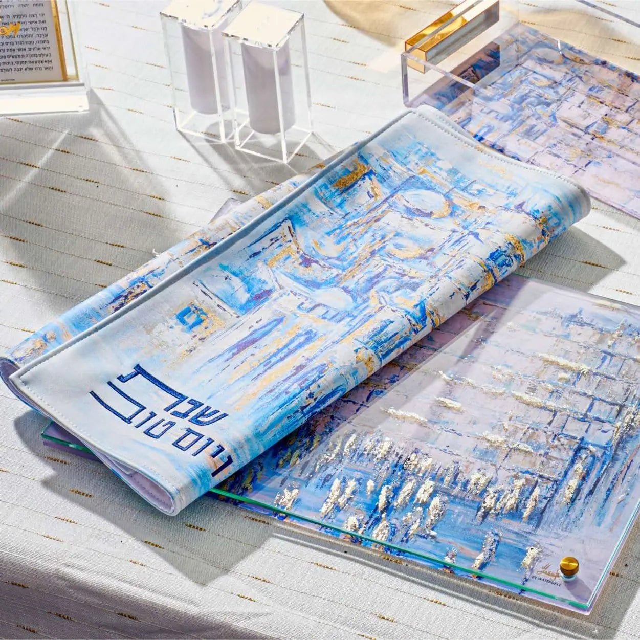 Painted Yosefa Challah Cover - Waterdale Collection