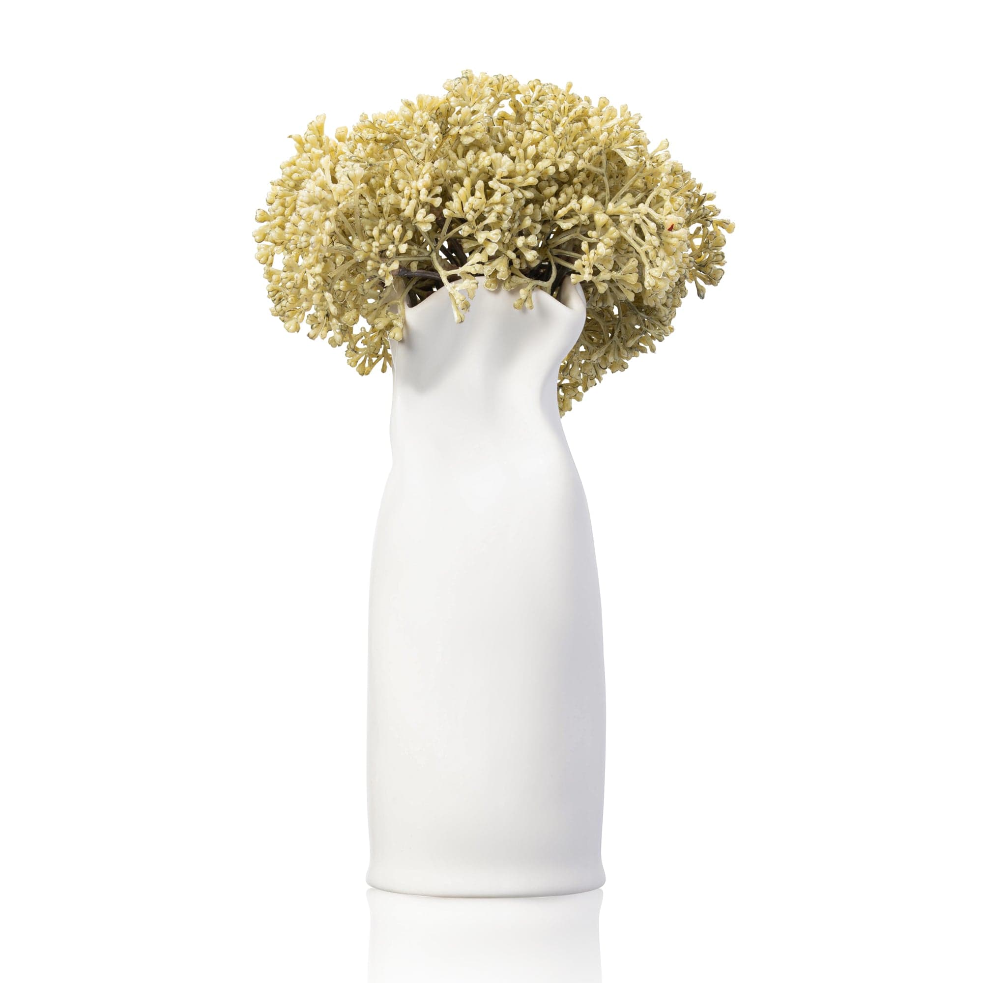 White Paper Bag Faux Floral