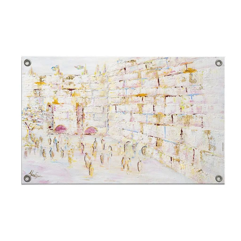Pastel Kosel by Yosefa Vinyl Mural Sukkah Decoration - Waterdale Collection