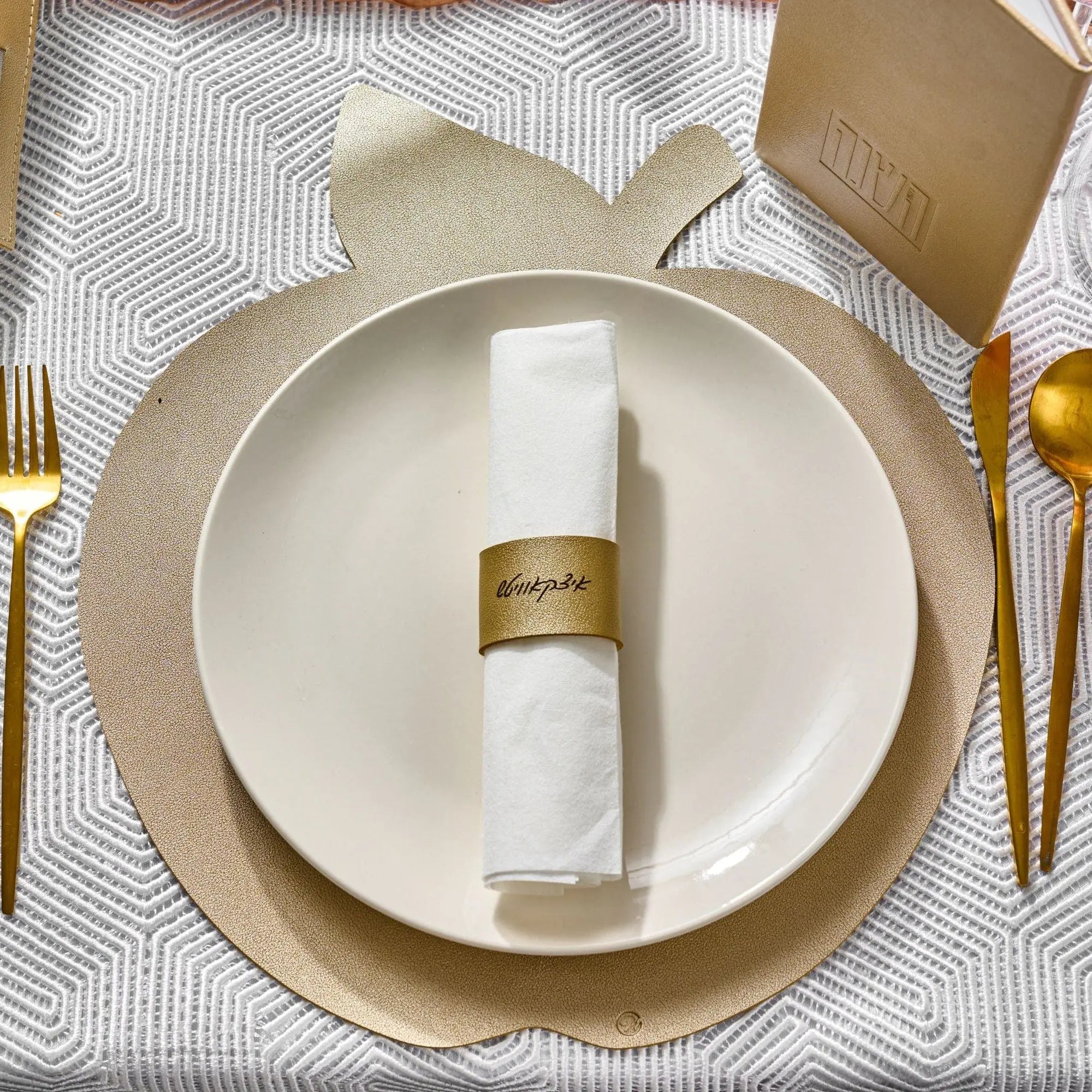 Personalized Leather Napkin Wraps - Waterdale Collection