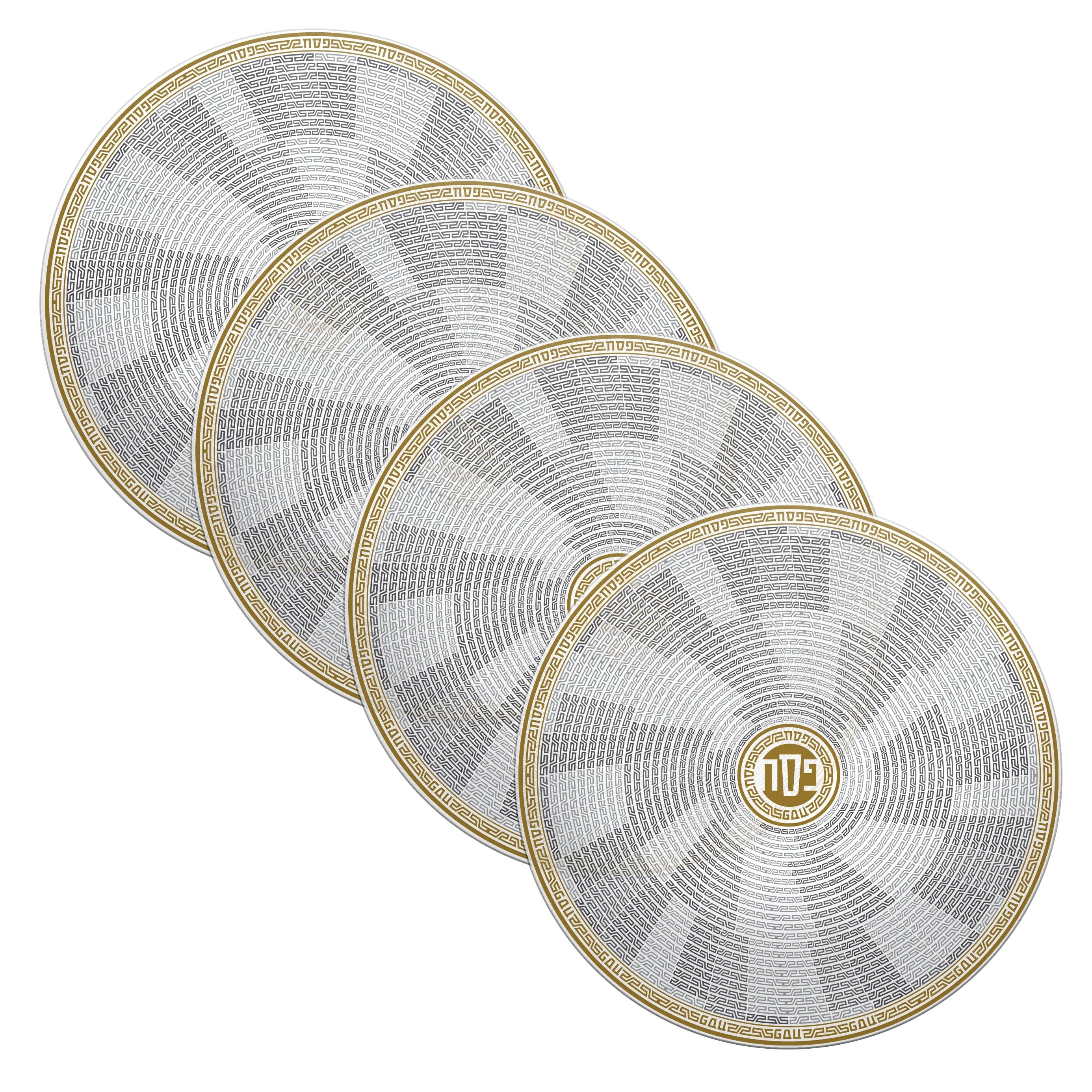 4-pieces Gold Accent Pesach Geometric Chargers | Waterdale Collection