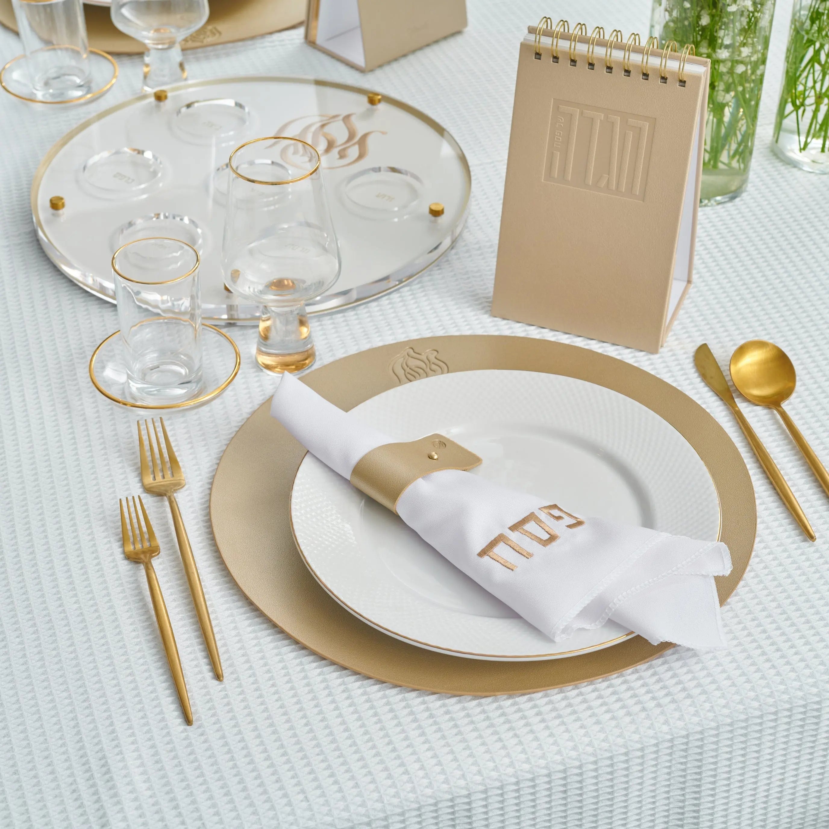 Pesach Leather Regal Round Chargers - Waterdale Collection