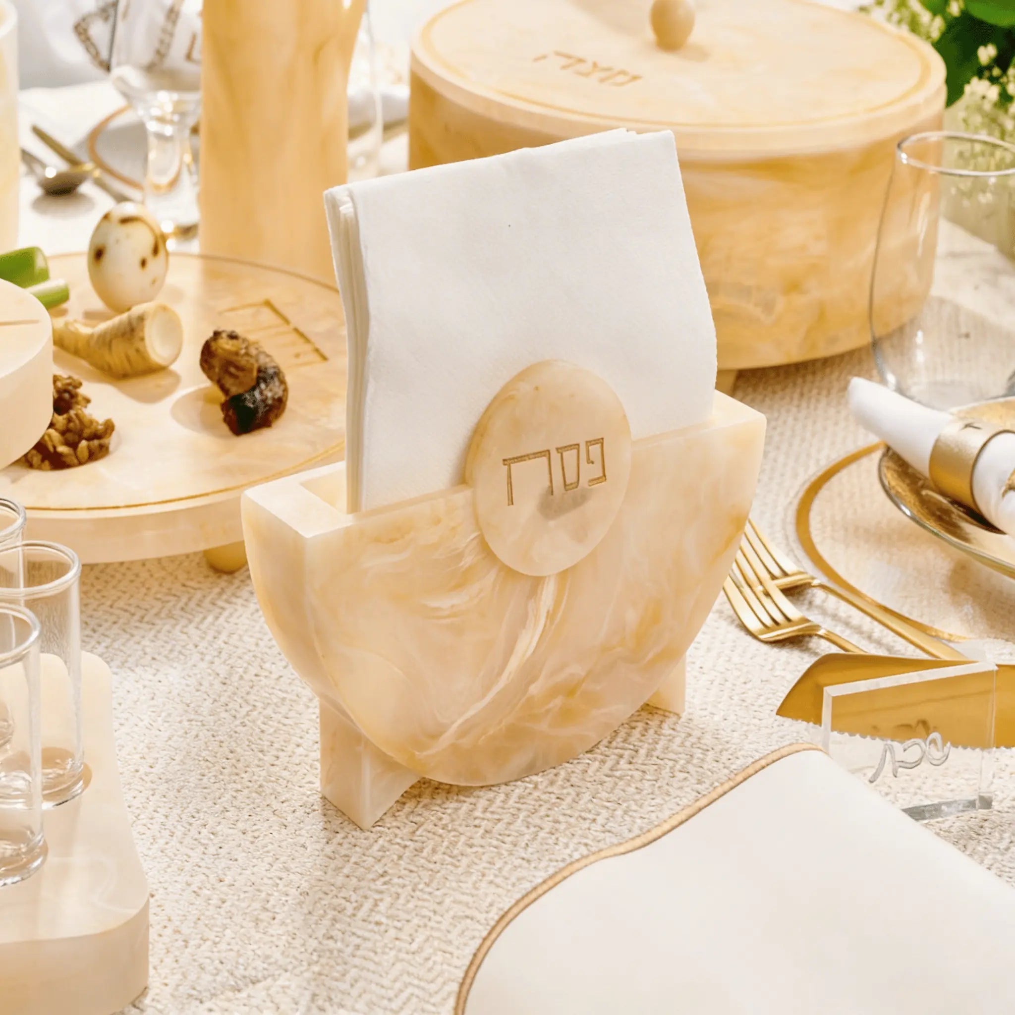 Pesach Resin Napkin Holder - Waterdale Collection