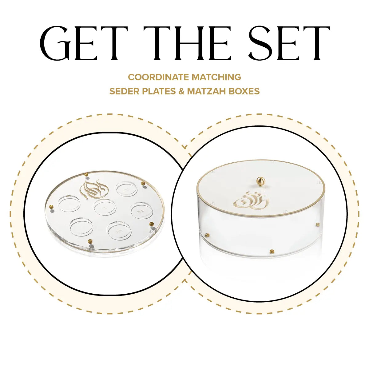 Regal Seder Plate & Matzah Box Set - Waterdale Collection