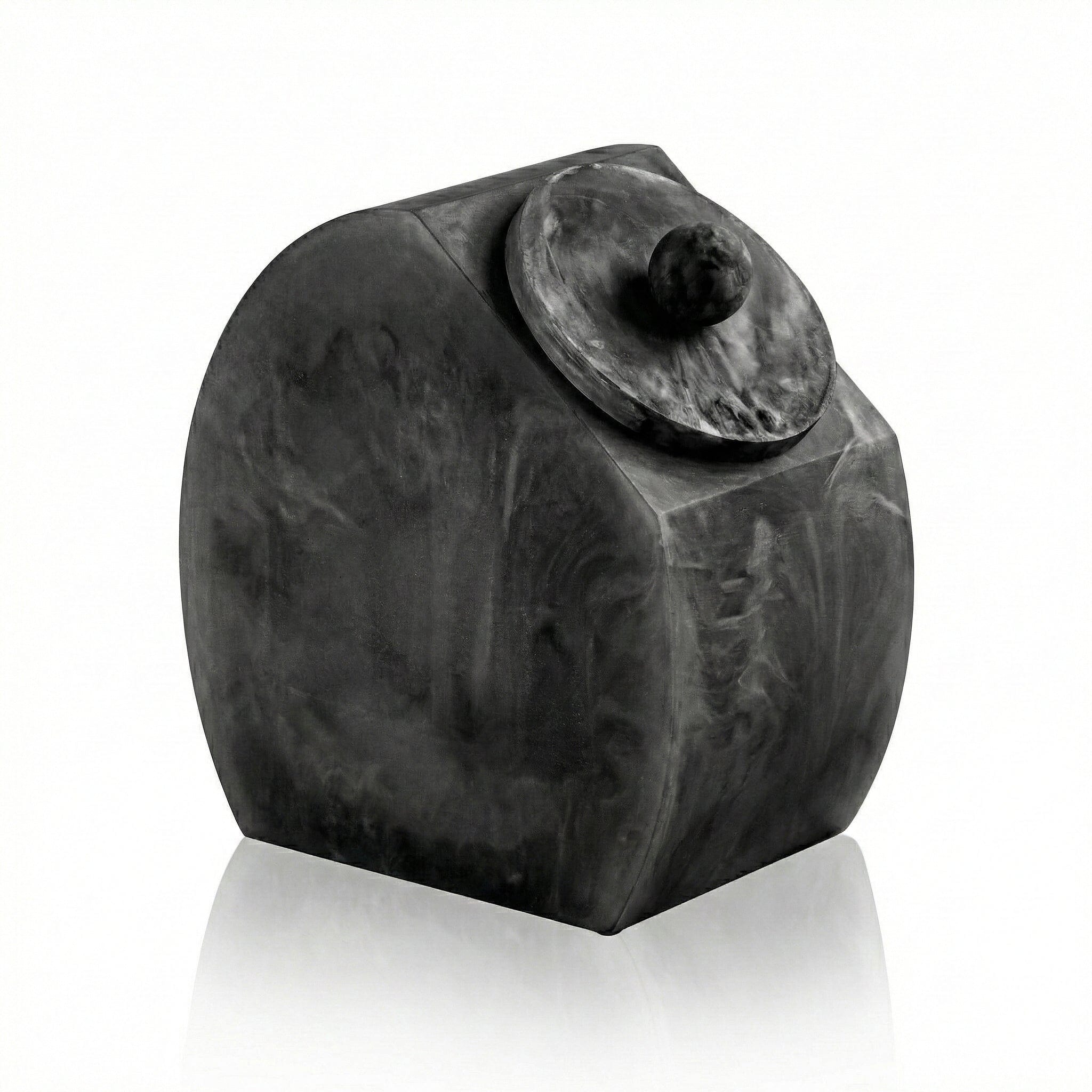 Black marbled resin cookie jar with lid for kitchen storage – Waterdale Collection