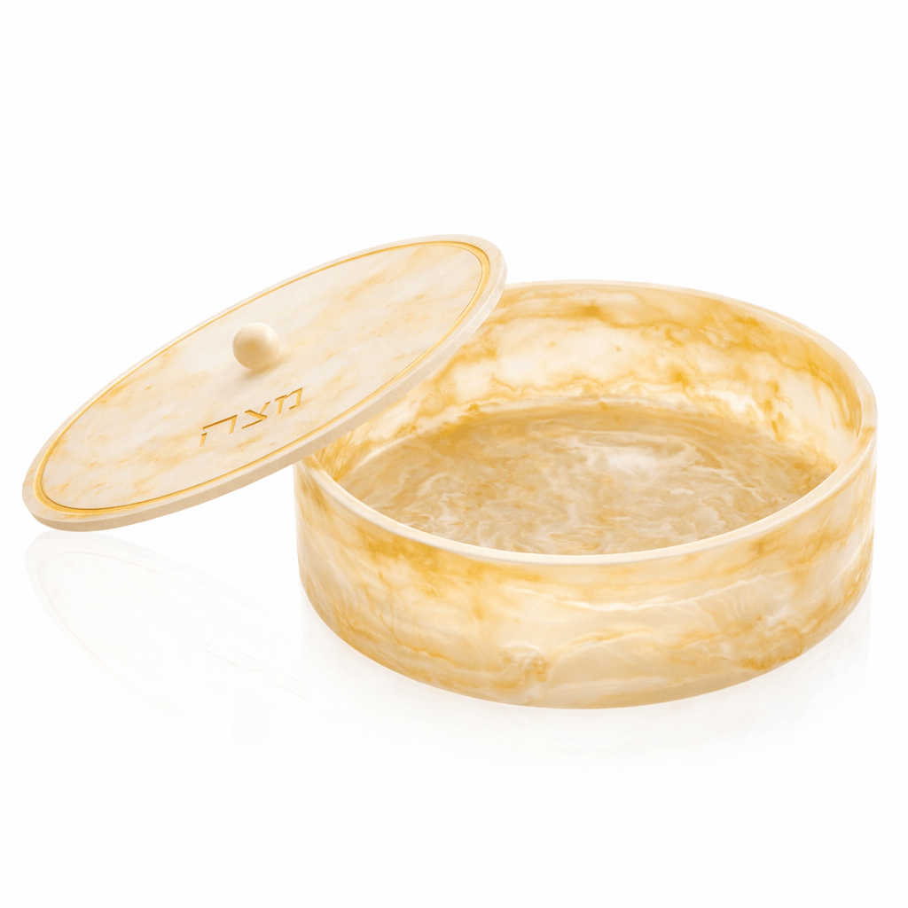 Marbled resin matzah box with lid and gold Hebrew lettering – Waterdale Collection
Other good SEO options