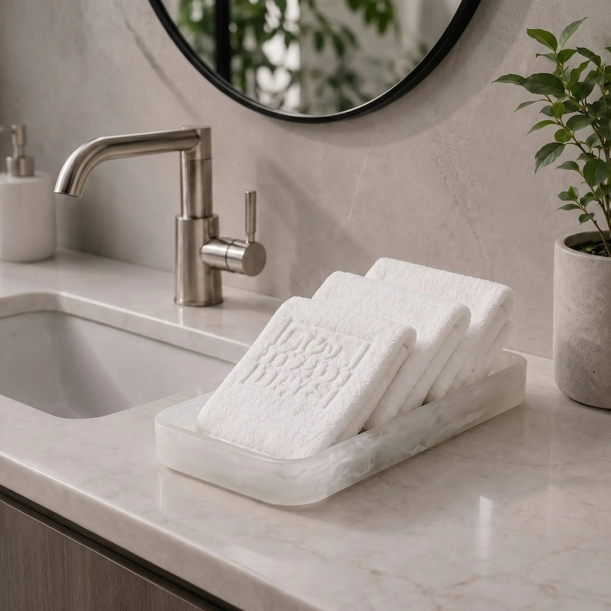 Resin Netilas Yadayim Towel Box with Towels by Waterdale Collection
