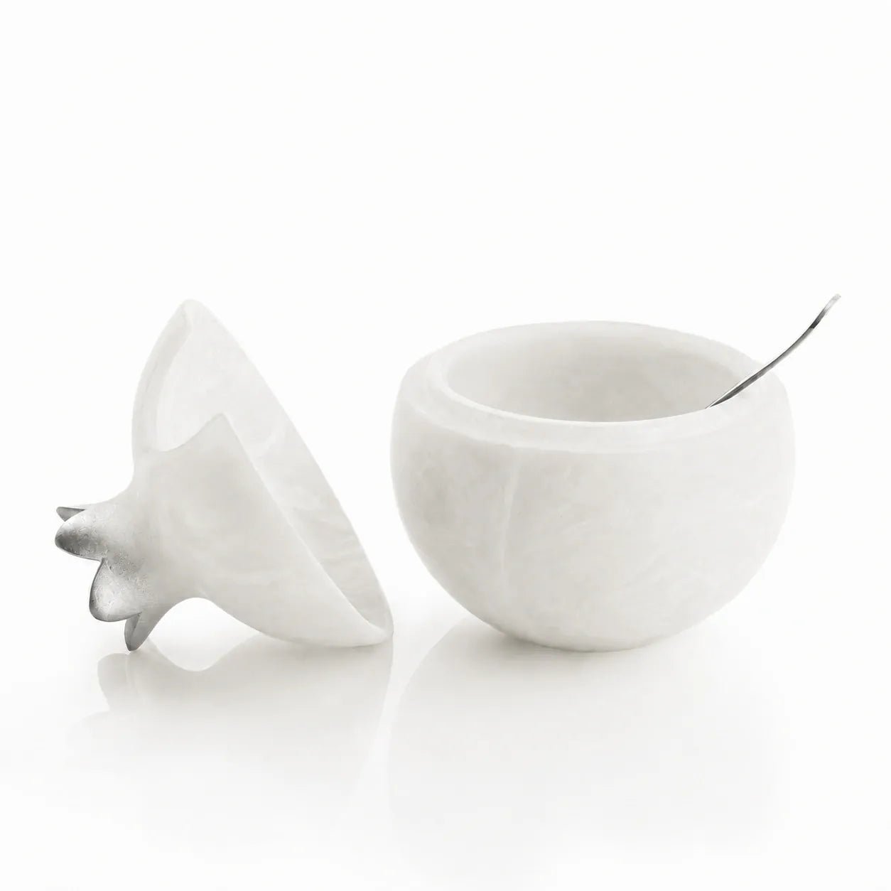 Resin Pomegranate Honey Dish silver | rosh hashana table decor