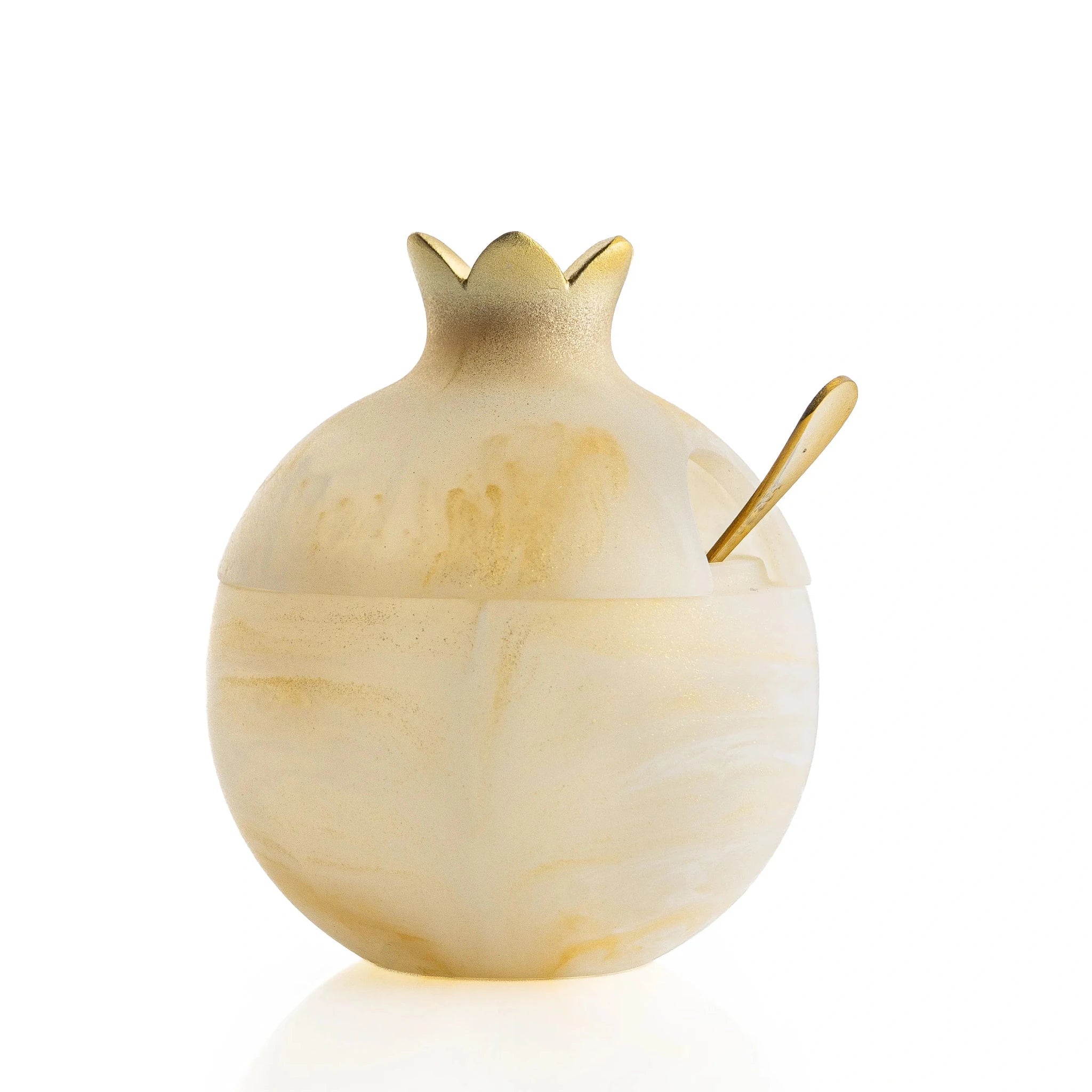 Resin Pomegranate Honey Dish Gold | rosh hashana table decor
