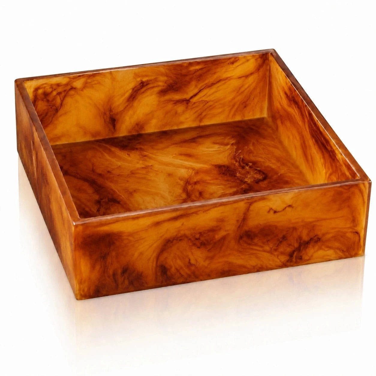 resin square salad bowl amber | Resin luxury Tableware