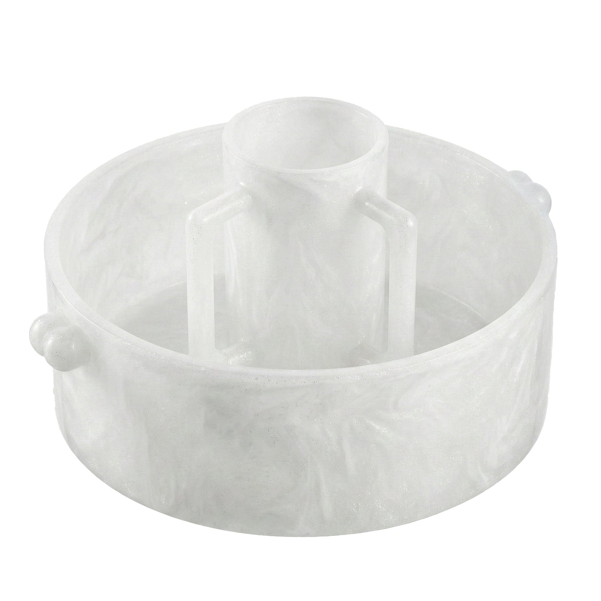 Resin Washing Bowl & Cup set featuring a coordinating marbled pearl-tone basin with matching netilat yadayim cup.