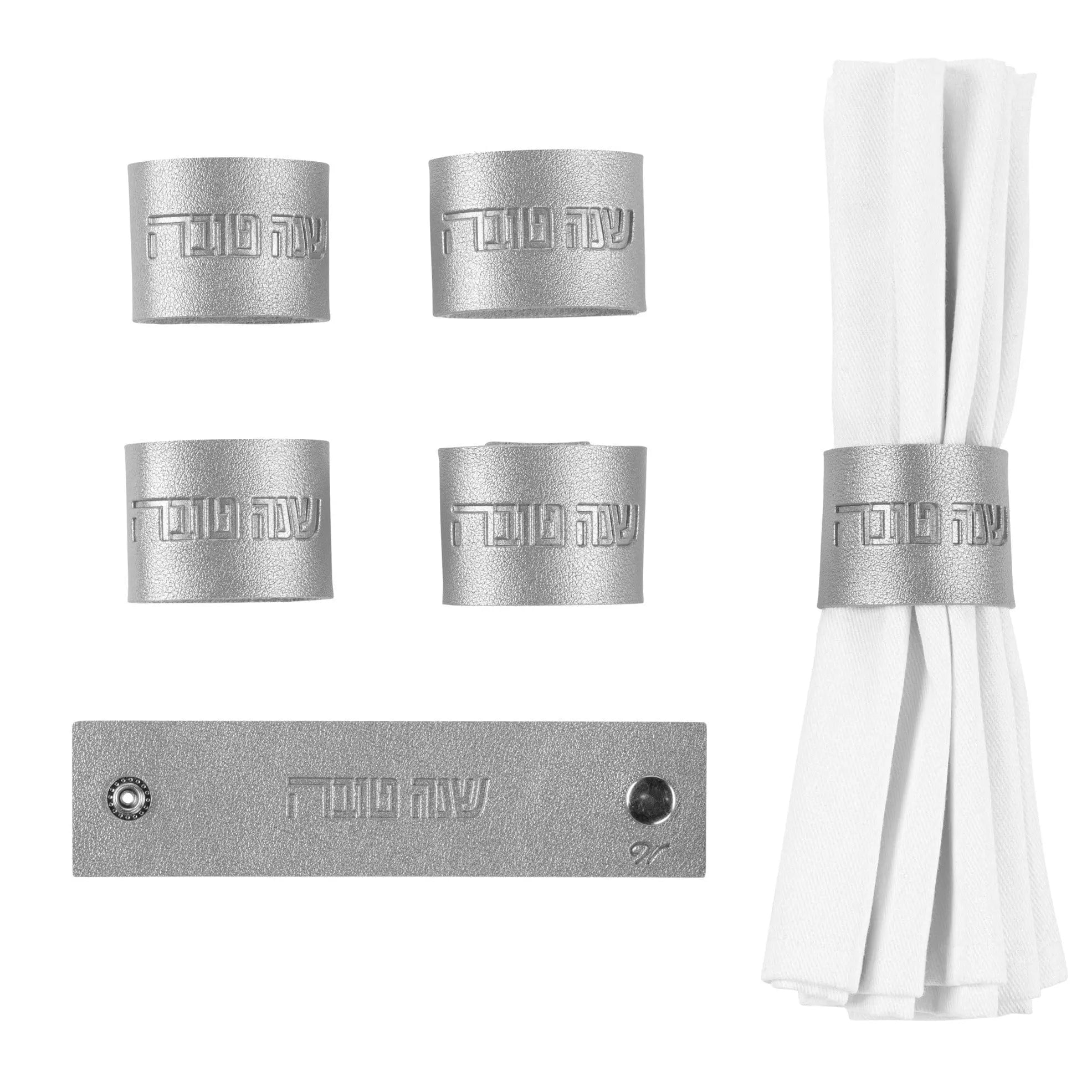 Rosh Hashana Leather Napkin Wraps Waterdale Collection Napkin Rings