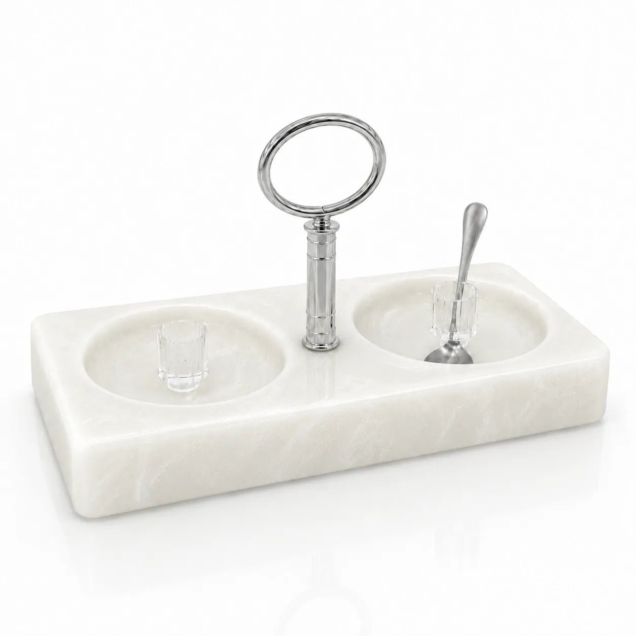 Rosh Hashana Resin Honey Salt Dish | Silver Holiday table Decor