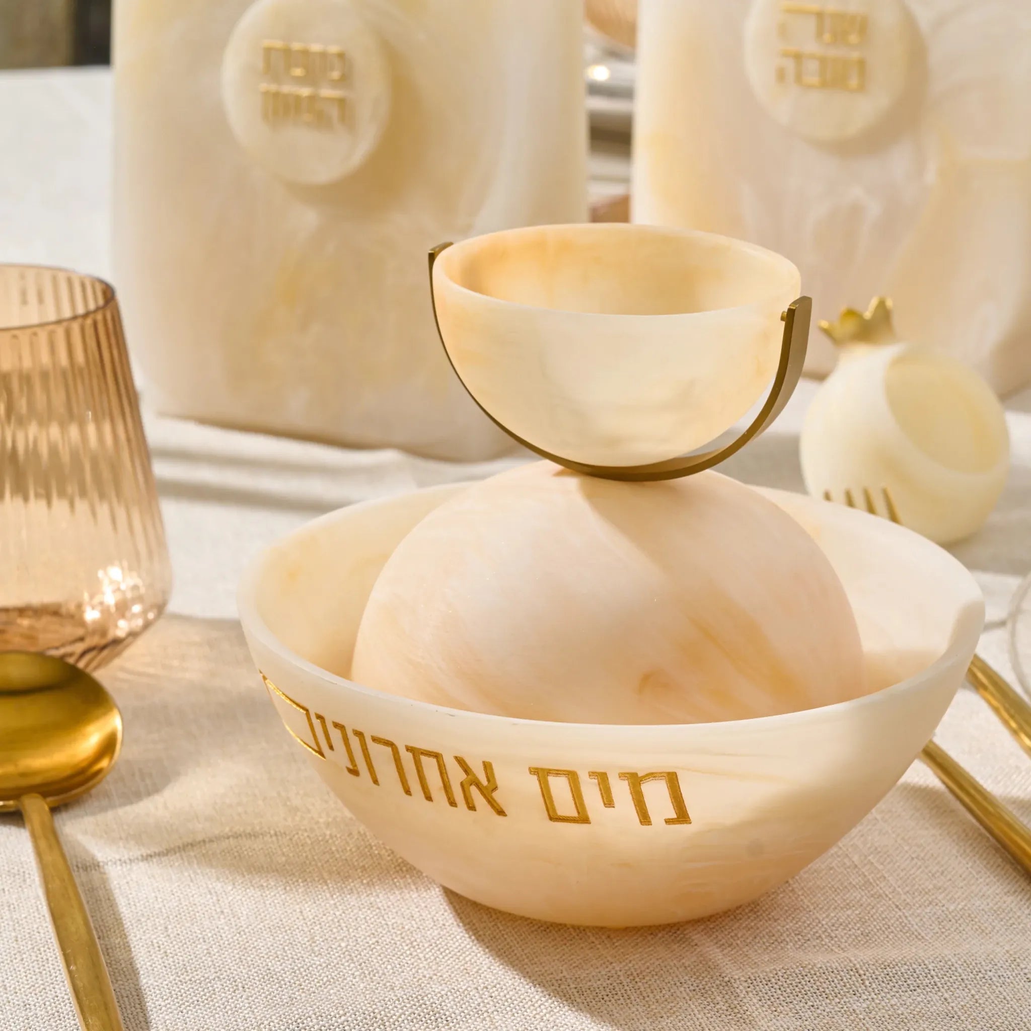 Rotating Resin Mayim Achronim TableTop - Waterdale Collection