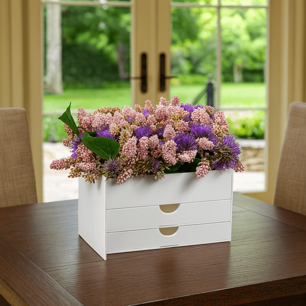 Silverware Caddy Floral Vase on a table