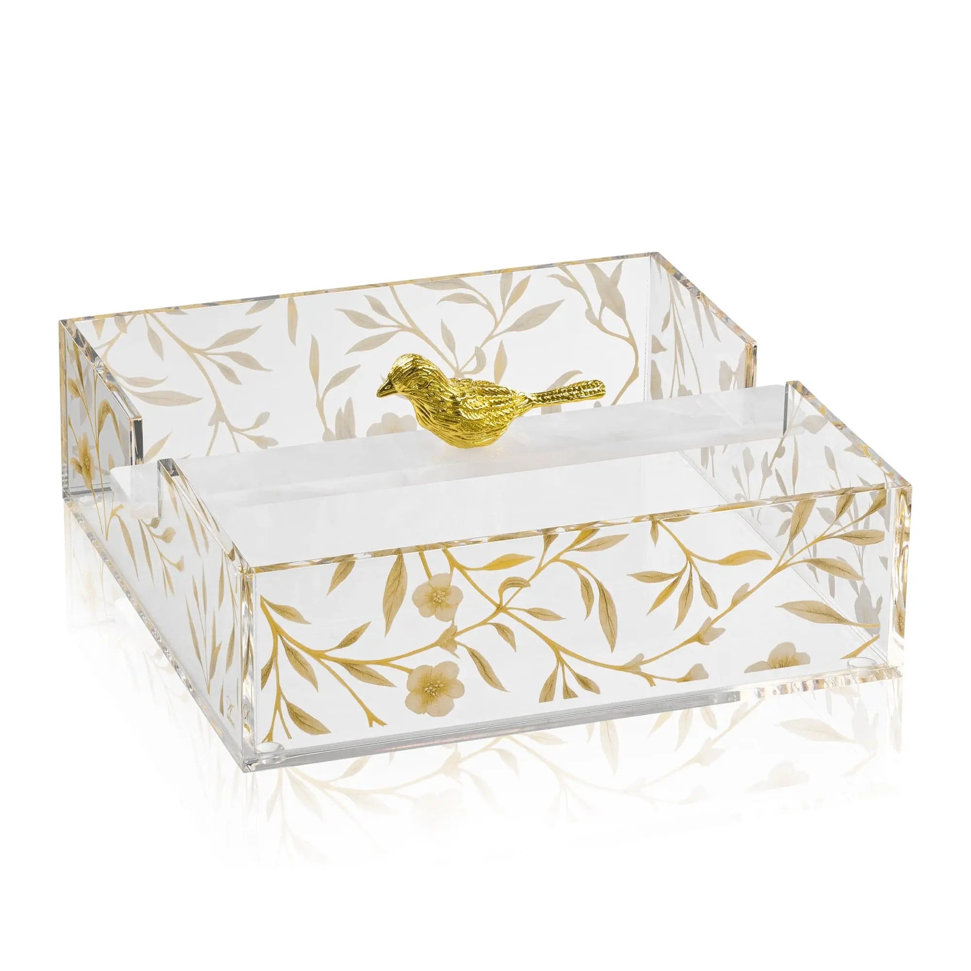 Square Floral Bird Napkin Holder - Waterdale Collection