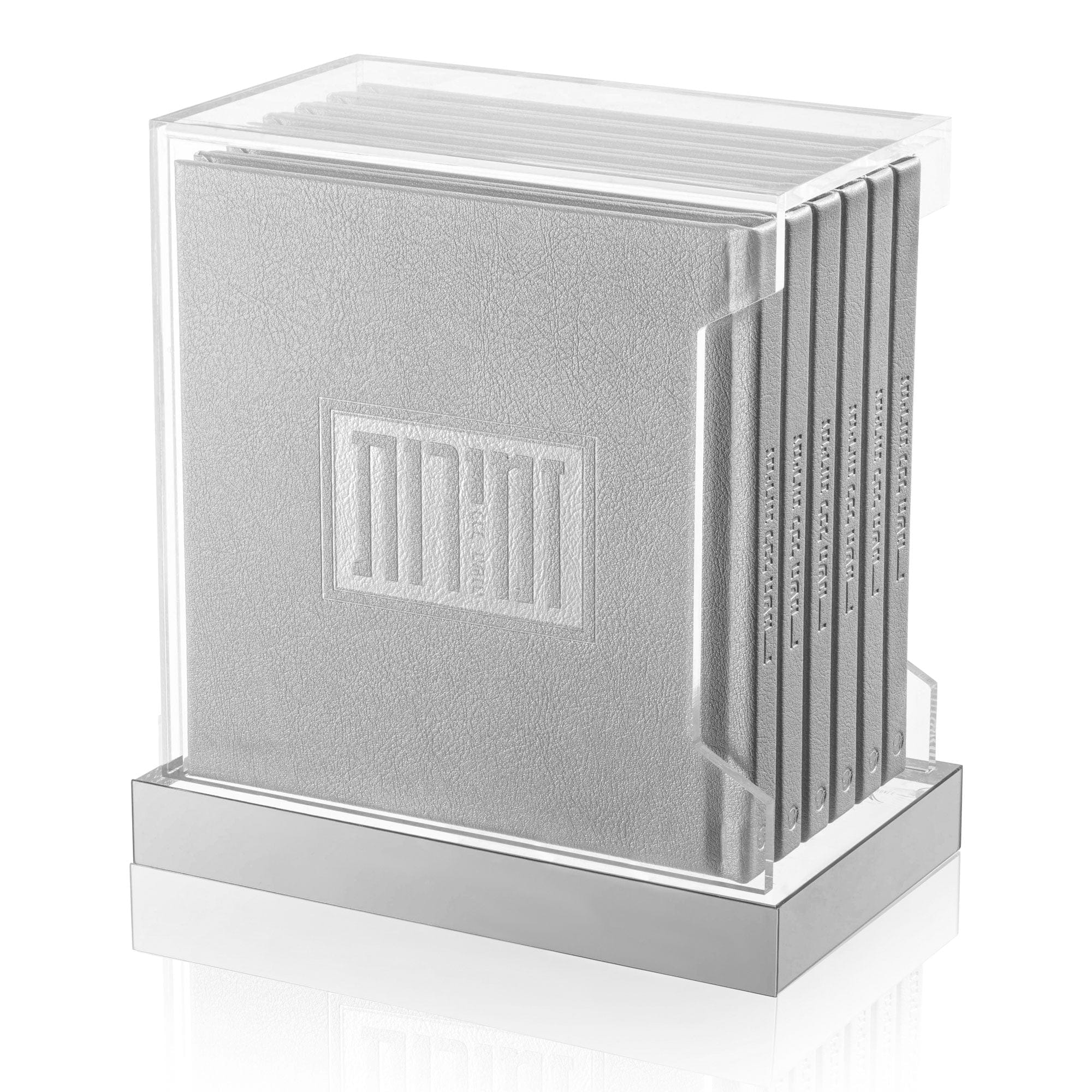 Square Shabbos & Yom Tov Zemiros Bencher Set - Silver