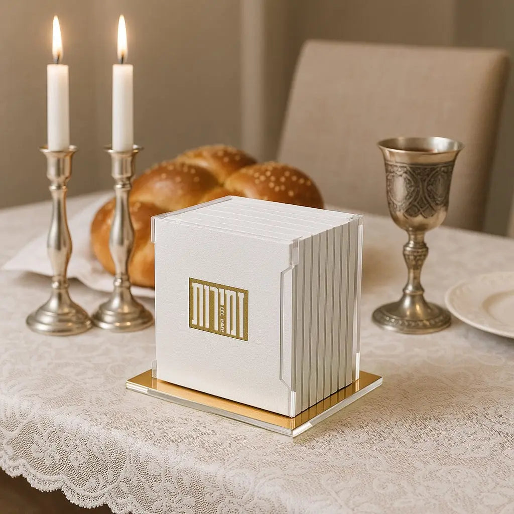 Square Softcover Leather & Lucite Zemiros Bencher Set - Waterdale Collection