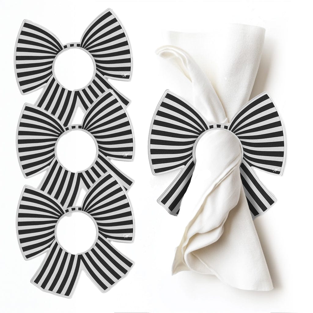 Stripe Bow Napkin Rings