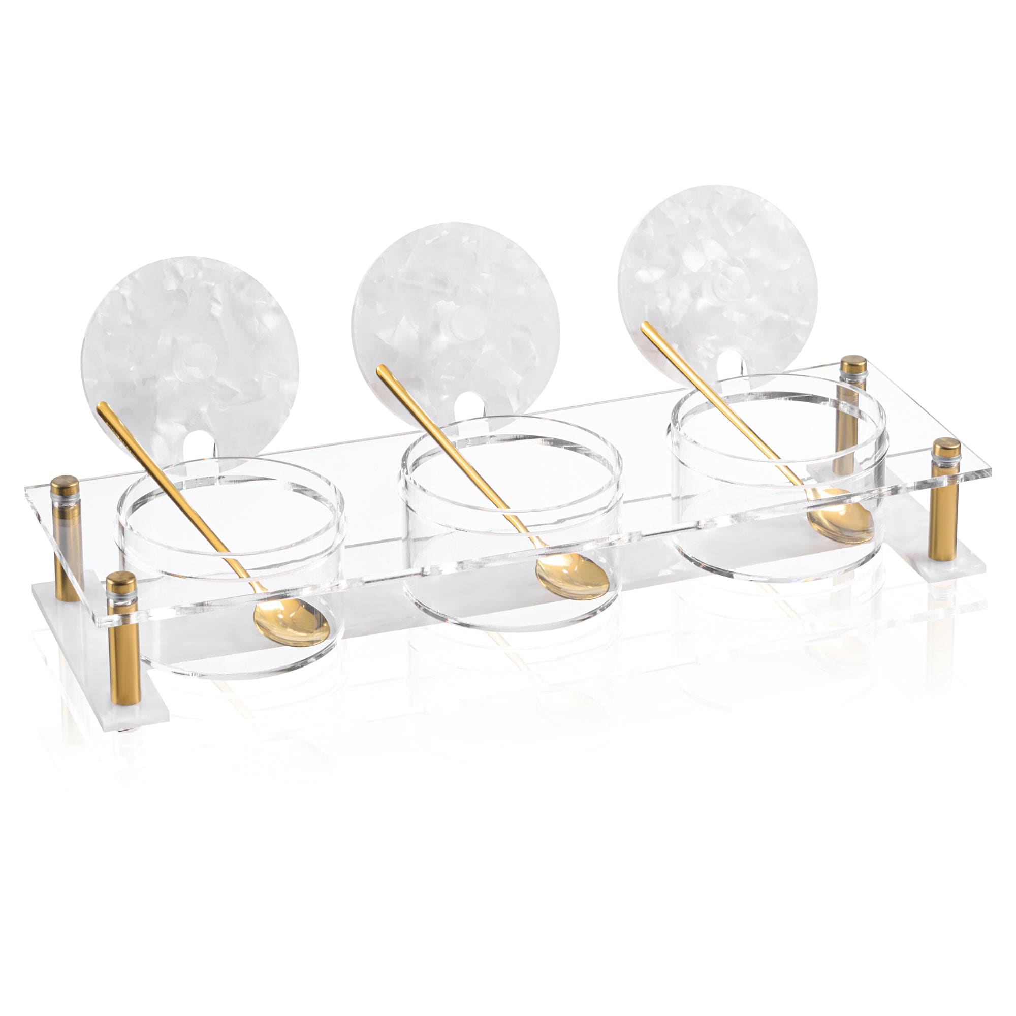 Waterdale collection - pearl marble half pound dip holder set.
