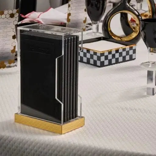 Tall Hardcover Leather & Lucite Bencher Set - Waterdale Collection