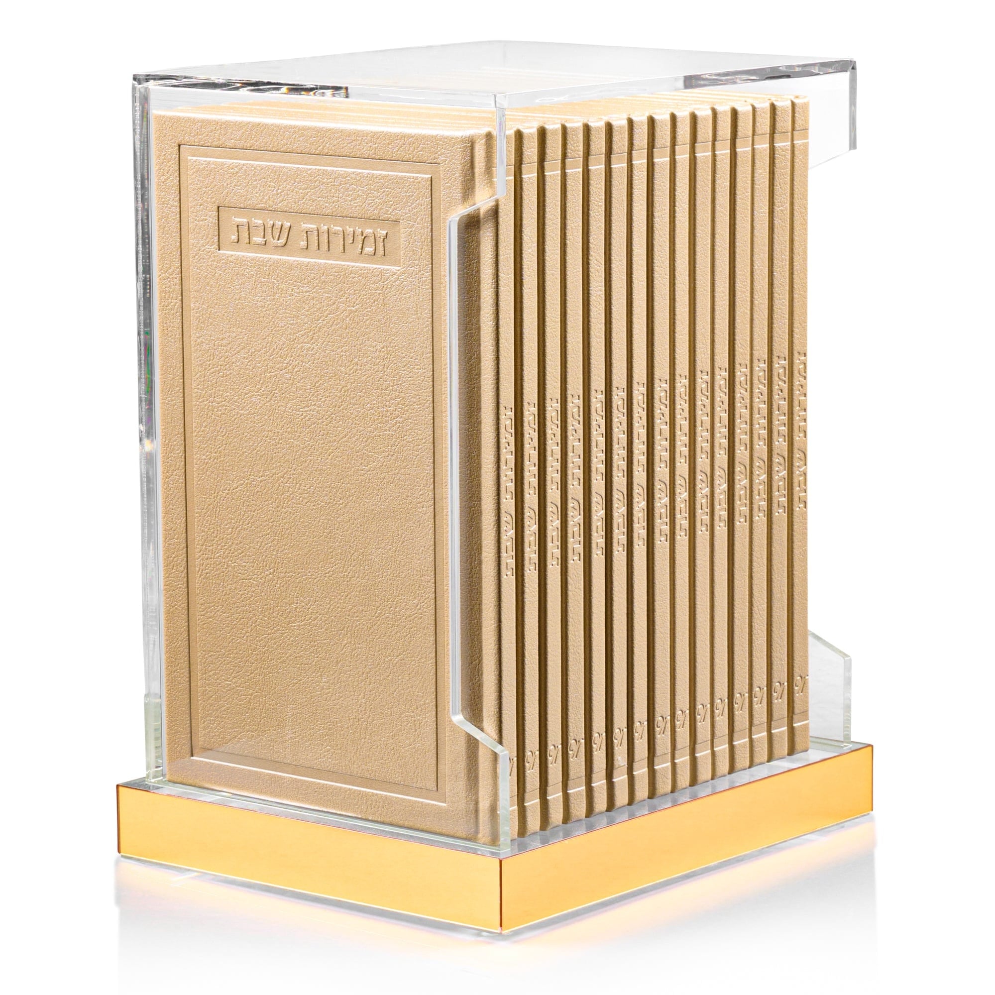 Tall Hardcover Leather & Lucite Bencher Set (Set of 14)