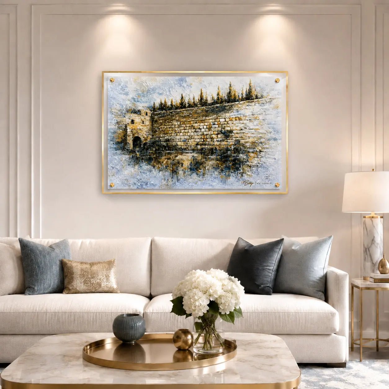 Teal Kosel Painted Batya Wall Art by Waterdale Collection