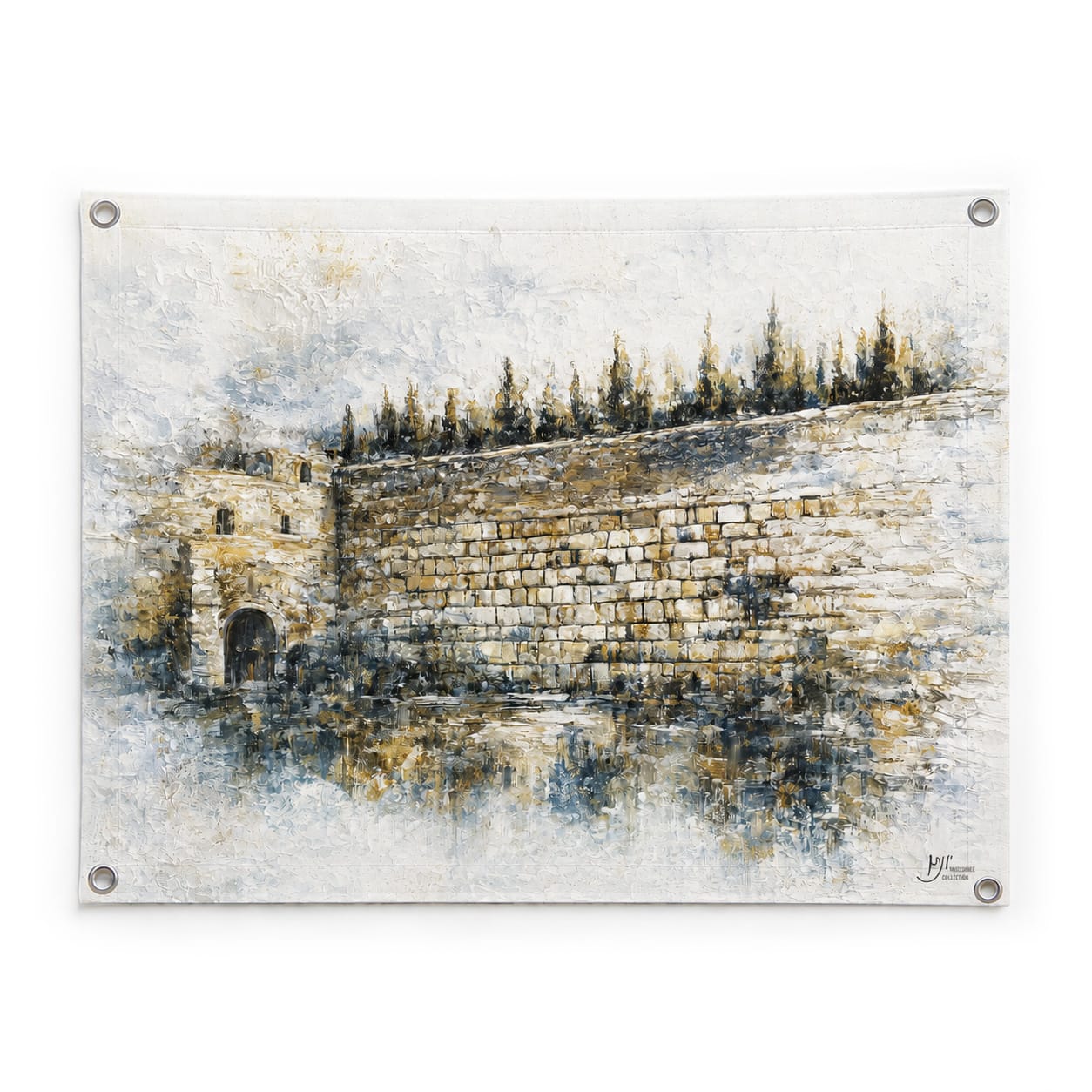 Teal Kosel Vinyl Print Sukkah Decoration