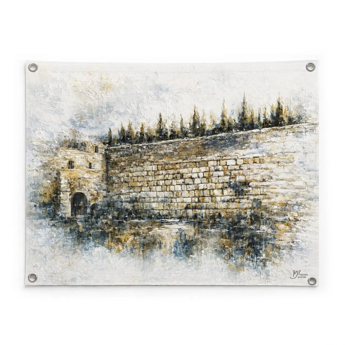 Teal Kosel Vinyl Print Sukkah Decoration