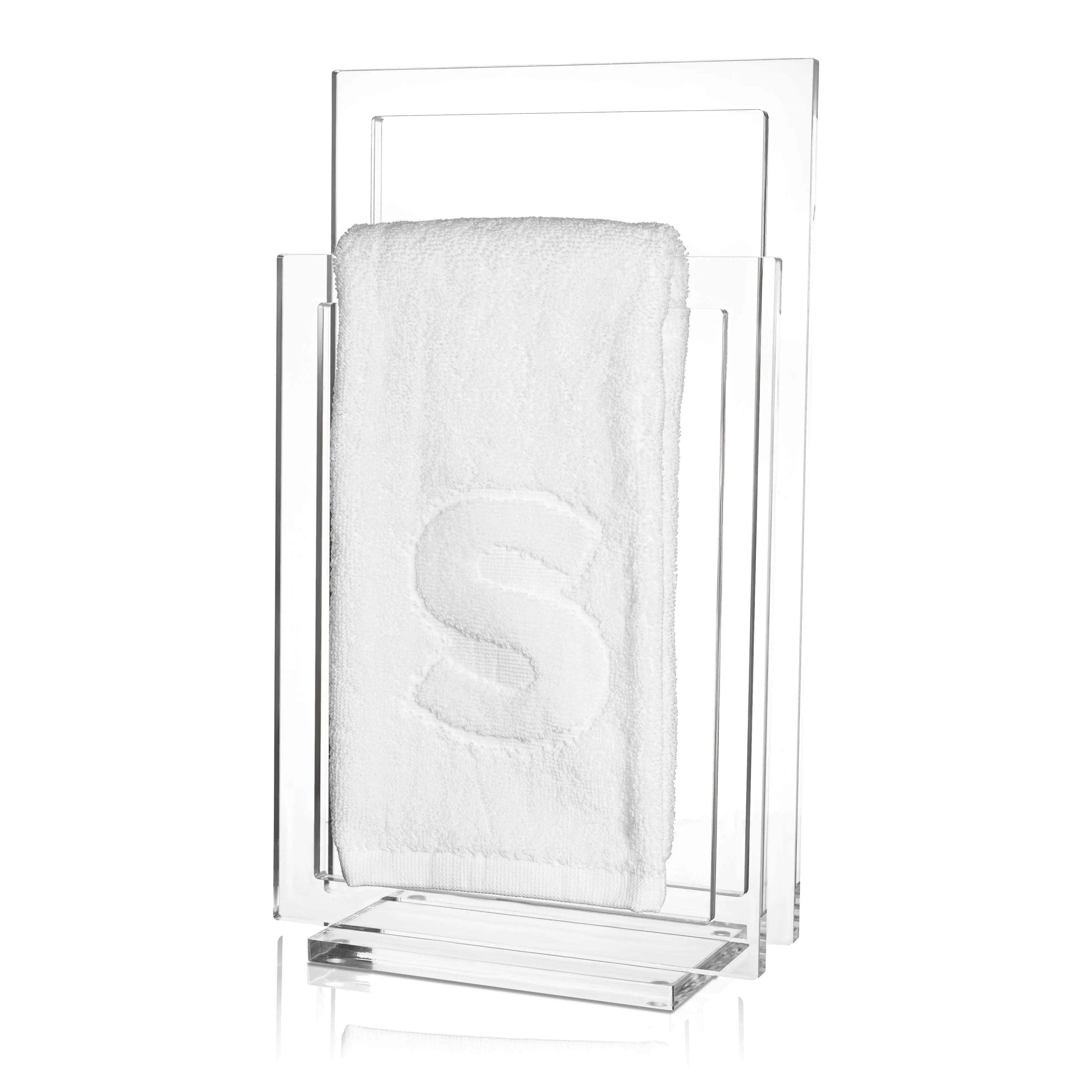 White initial Towel and Stand Set - Waterdale Collection