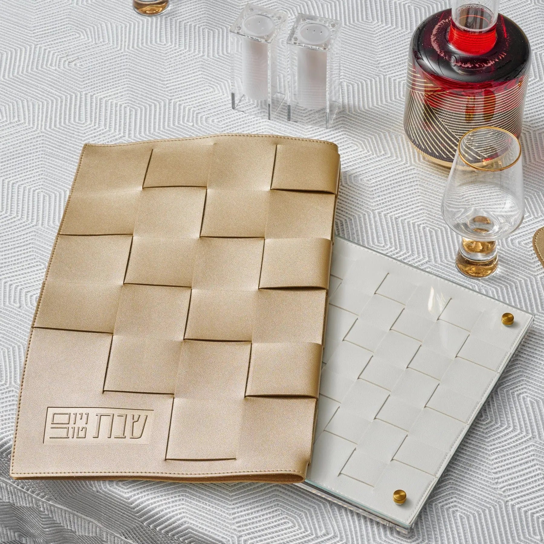 Woven Challah Board & Cover Set - Waterdale Collection